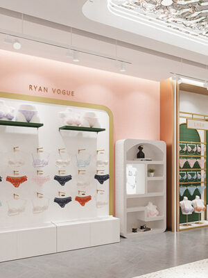 Shop Design Manufacturer Produces Custom Underwear Display Cabinets Bra Cabinets Cosmetics Baking Paint Display Racks