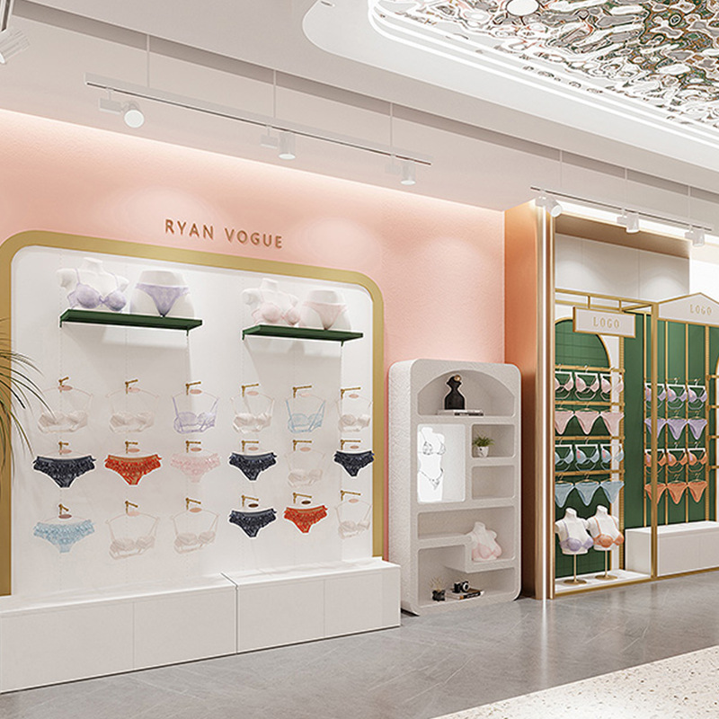 Shop Design Manufacturer Produces Custom Underwear Display Cabinets Bra Cabinets Cosmetics Baking Paint Display Racks