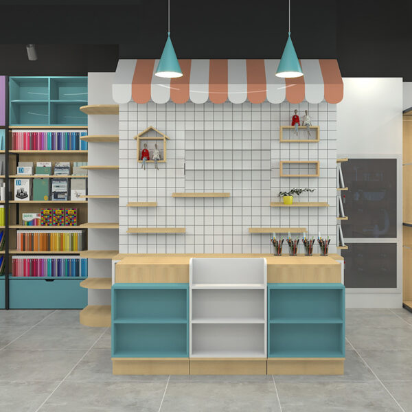 Whole Store Design Supermarket Shelves Bookstore Display Cabinet Cultural Creative Stationery Store Display Shelves