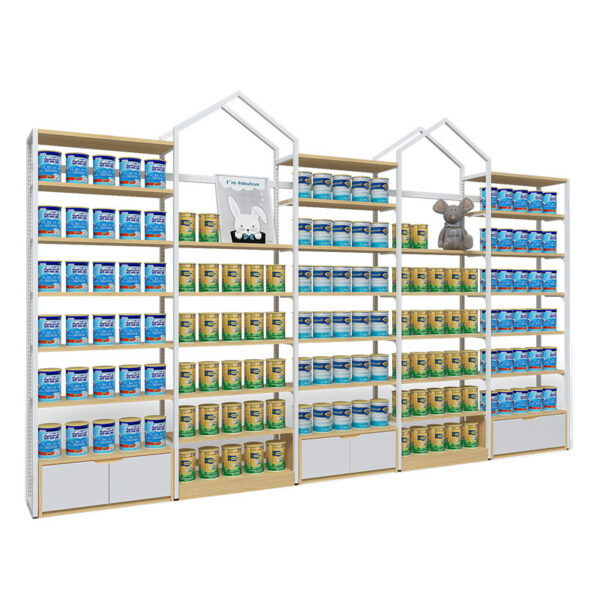 Custom Supermarket Shelves Display Stand for Mother Baby Store Pet Toys Children's Clothing Milk Display Racks