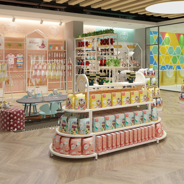 Custom Supermarket Shelves Display Stand for Mother Baby Store Pet Toys Children's Clothing Milk Display Racks