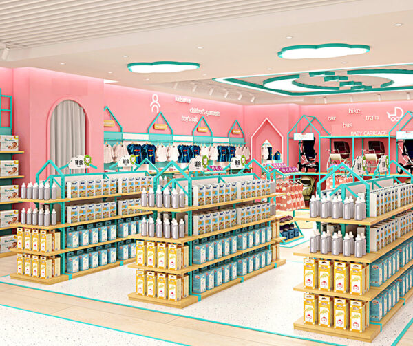 High End Mother and Baby Store Display Shelf Island Cabinet Milk Powder Diaper Toy Display Rack Display Cabinet Store Shelf