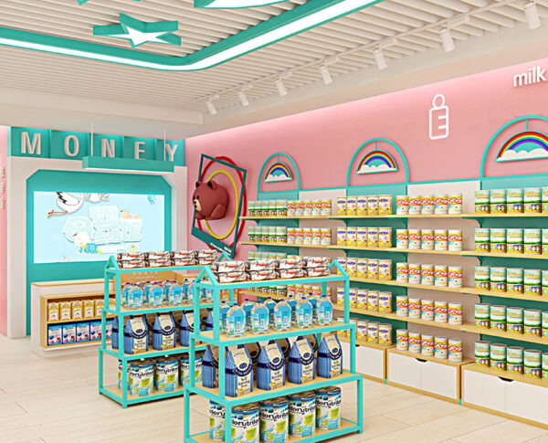 High End Mother and Baby Store Display Shelf Island Cabinet Milk Powder Diaper Toy Display Rack Display Cabinet Store Shelf