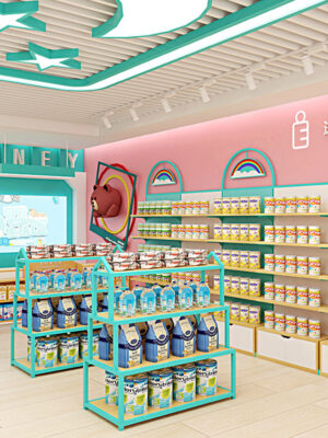 High End Mother and Baby Store Display Shelf Island Cabinet Milk Powder Diaper Toy Display Rack Display Cabinet Store Shelf