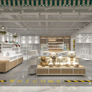 0316-5-1 Whole Store Design Commercial Steel Wood Shelves Display Racks Stationery Cultural and Creative Accessories Display Cabinet