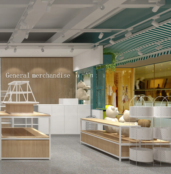 Whole Store Design Commercial Steel Wood Shelves Display Racks Stationery Cultural and Creative Accessories Display Cabinet