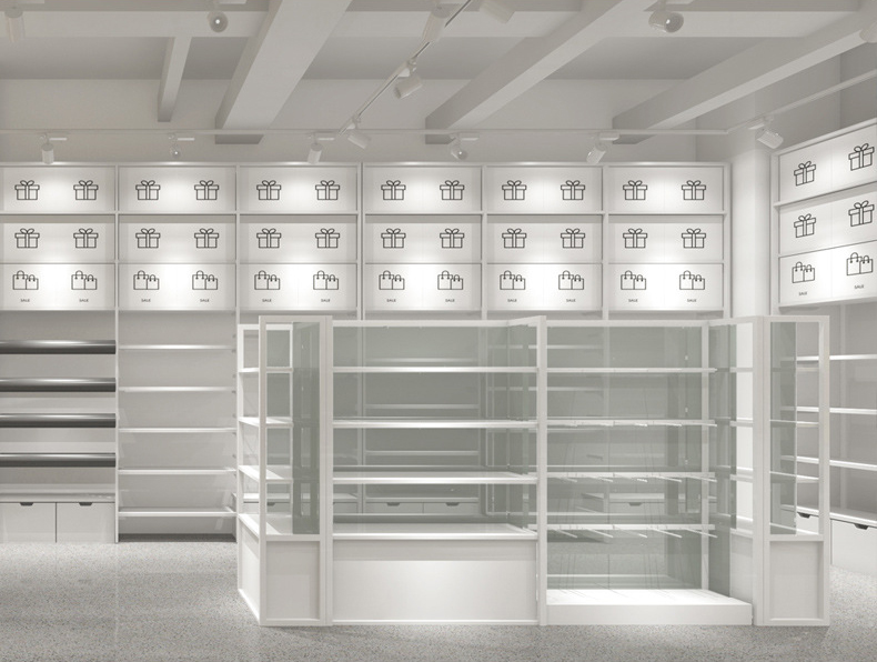 Whole Store Design Commercial Steel Wood Shelves Display Racks Stationery Cultural and Creative Accessories Display Cabinet