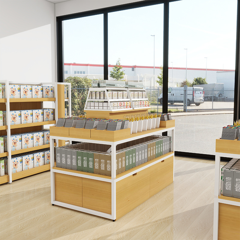 0317-1-2 Stationery Store Design Display Shelves Promotion Desk Toy Store Boutique Store Flow Table Display Cabinet Display Racks