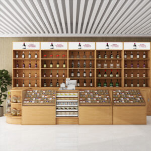 Cigarette Alcohol Display Cabinet Cash Register Wine Cabinet Corner Cabinet Glass Counter for Supermarket Convenience Store