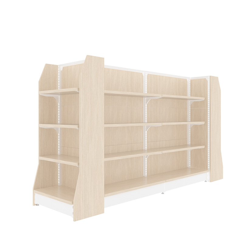Adjustable Steel-Wood Convenience Store & Supermarket Pharmacy Display Shelves for Wholesale Snack Boutique Use