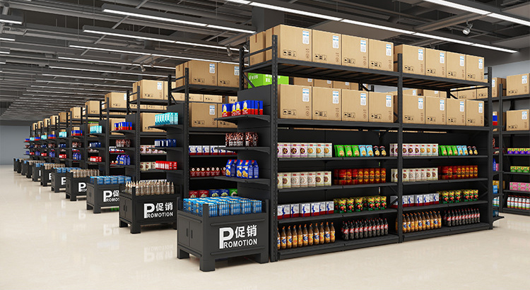0317-3-5 Supermarket Shelf Rack Large Warehouse Goods Storage Rack Membership Store Discount Store Display Rack Wholesale Display Shelves