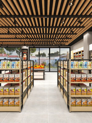 0318-1-3 Wholesale Supermarket Shelves Convenience Stores Snack Shops Mother and Baby Boutique Stationery Stores Island Back Mesh Shelves