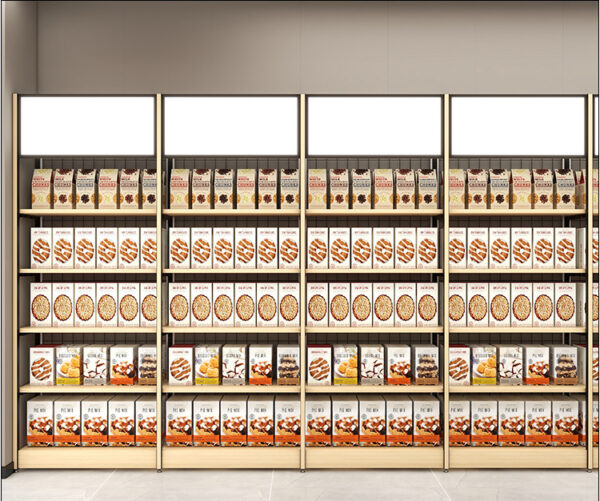 0318-1-4 Wholesale Supermarket Shelves Convenience Stores Snack Shops Mother and Baby Boutique Stationery Stores Island Back Mesh Shelves