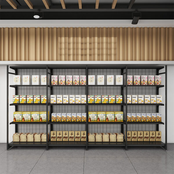 0318-3-7 Customized Adjustable Mesh Panel Supermarket Display Shelves Storage Shelves Daily Necessities Supermarket Display Racks