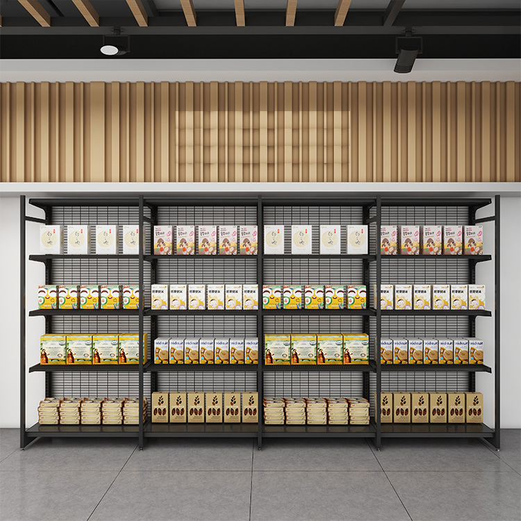 Customized Adjustable Mesh Panel Supermarket Display Shelves Storage Shelves Daily Necessities Supermarket Display Racks