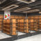 wholesale Wood grain paint shopping mall shelves beer beverage grain and oil display shelves large supermarket shelves