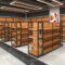 wholesale Wood grain paint shopping mall shelves beer beverage grain and oil display shelves large supermarket shelves