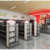Custom Supermarket Steel Wood Shelves Chain Convenience Store Display Shelf Snack Shelf Stationery Stores Island Back Shelves