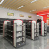 Custom Supermarket Steel Wood Shelves Chain Convenience Store Display Shelf Snack Shelf Stationery Stores Island Back Shelves