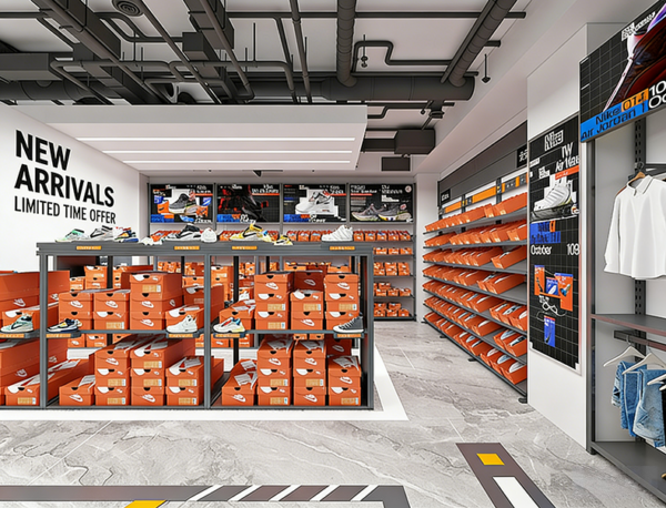 Customized Shopping Mall Sports Equipment Clothing Display Shelves Storage Racks Chain Stores Display Racks Display Stand