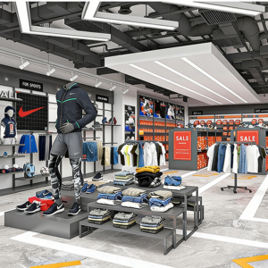 0320-1-11 Customized Shopping Mall Sports Equipment Clothing Display Shelves Storage Racks Chain Stores Display Racks Display Stand