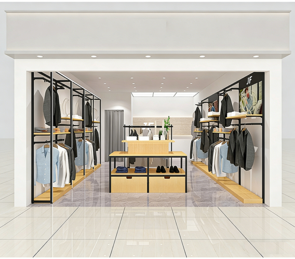 Whole Store Design Customized Shopping Mall Clothing Men's Clothing Store Shelves Storage Racks Chain Stores Display Racks