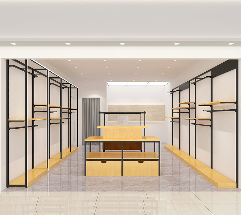 0320-2-7 Whole Store Design Customized Shopping Mall Clothing Men's Clothing Store Shelves Storage Racks Chain Stores Display Racks