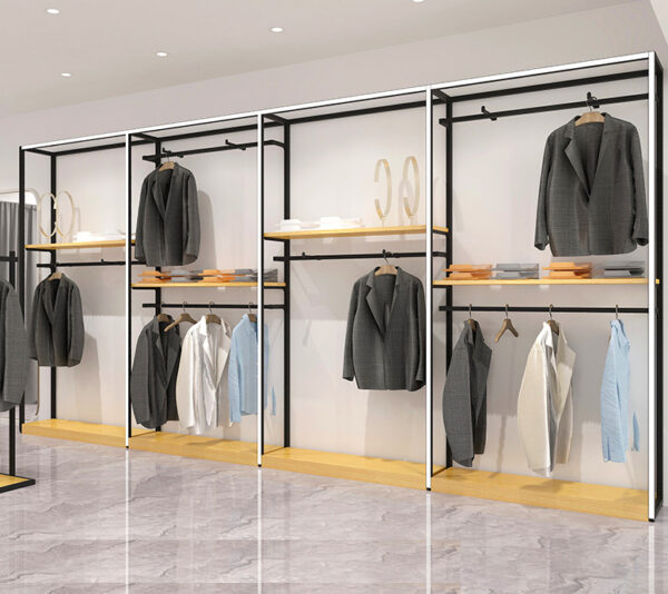 Whole Store Design Customized Shopping Mall Clothing Men's Clothing Store Shelves Storage Racks Chain Stores Display Racks