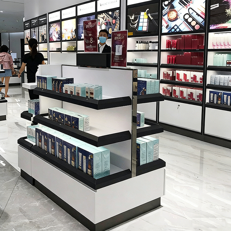 0321-1-1 Cosmetics Counter Beauty Salon Products Display Cabinet Live Broadcast Room Skin Care Products Facial Mask Shelf with Light