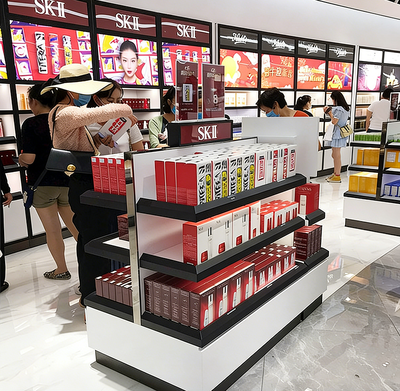 0321-1-14 Cosmetics Counter Beauty Salon Products Display Cabinet Live Broadcast Room Skin Care Products Facial Mask Shelf with Light
