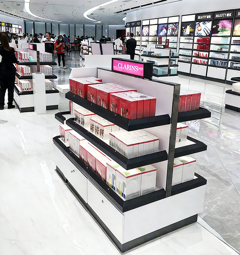 0321-1-16 Cosmetics Counter Beauty Salon Products Display Cabinet Live Broadcast Room Skin Care Products Facial Mask Shelf with Light