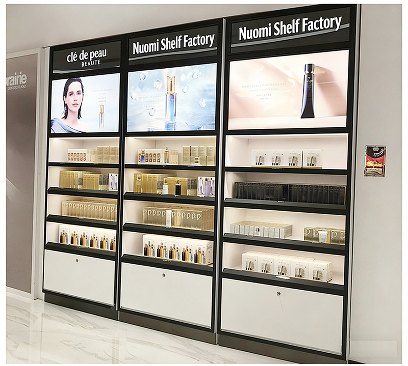 0321-1-17 Cosmetics Counter Beauty Salon Products Display Cabinet Live Broadcast Room Skin Care Products Facial Mask Shelf with Light