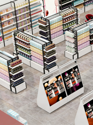 0321-1-3 Cosmetics Counter Beauty Salon Products Display Cabinet Live Broadcast Room Skin Care Products Facial Mask Shelf with Light