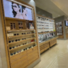 Customized Wood Baking Paint Glass Glasses Display Cabinet Island Cabinet Sunglasses Eyeglass Store Shelf showcase