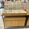 Customized Glasses Island Cabinet Shopping Mall Glasses Display Rack Wood Grain Baking Paint Sunglasses Display Cabinet