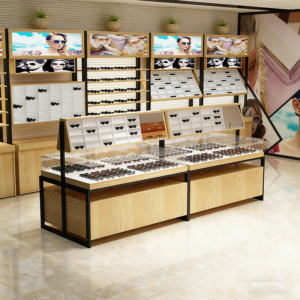 0321-4-1 Customized Baked Paint Glasses Display Cabinet Shopping Mall Glasses Glass Island Cabinet Sunglasses Shelf High Cabinet