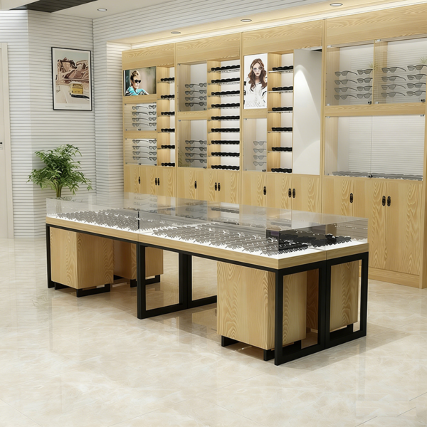 Customized Baked Paint Glasses Display Cabinet Shopping Mall Glasses Glass Island Cabinet Sunglasses Shelf High Cabinet