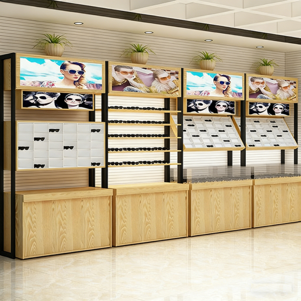 Customized Baked Paint Glasses Display Cabinet Shopping Mall Glasses Glass Island Cabinet Sunglasses Shelf High Cabinet