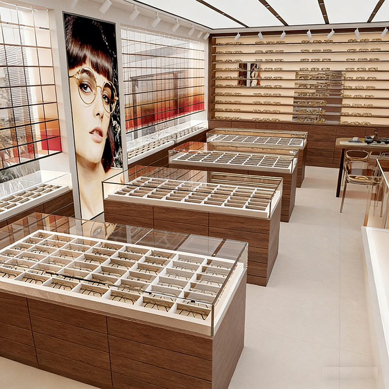 0325-1-1 Customized Light Luxury Glass Display Racks Sunglasses Showcase Multi Layer Product Display Cabinet Whole Store Output