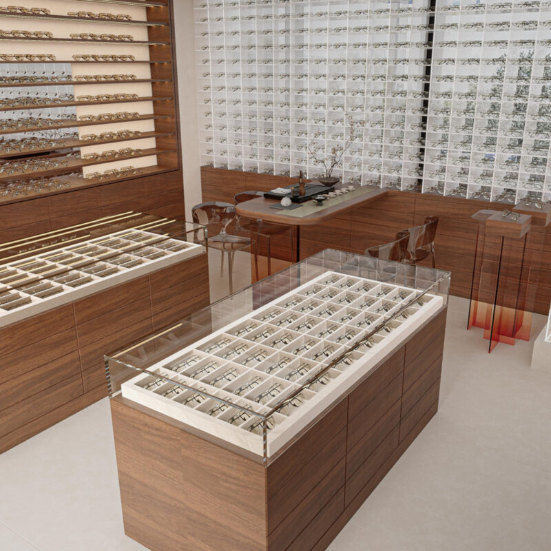 0325-1-2 Customized Light Luxury Glass Display Racks Sunglasses Showcase Multi Layer Product Display Cabinet Whole Store Output
