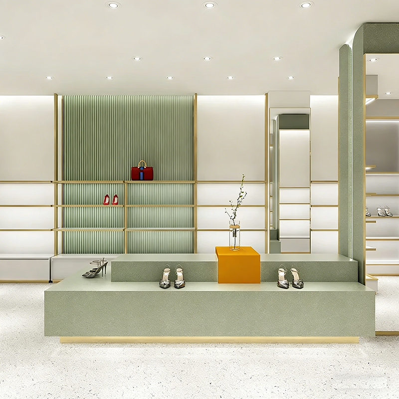 Shoe Store Design High End Display Cabinets Customized Shopping Mall Bag Leather Goods Display Cabinet with Lights Showcases