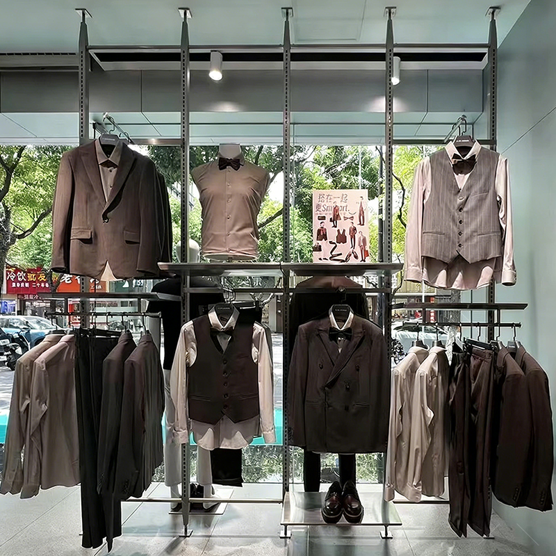 Custom Men's Clothing Store Racks High-end Shopping Malls Brand Stores Exhibition halls Boutique Store Clothing Display Shelves