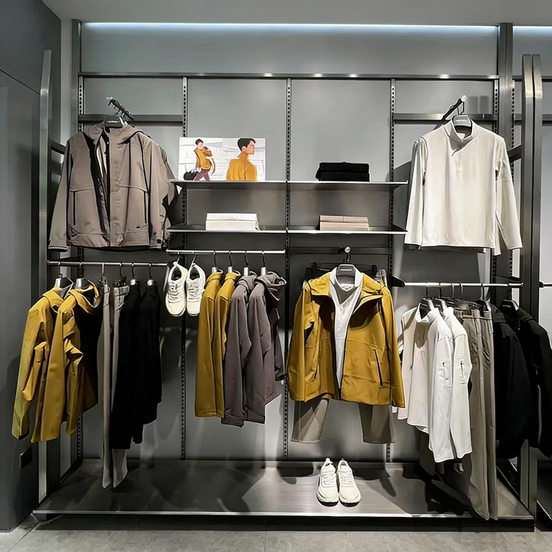Custom Men's Clothing Store Racks High-end Shopping Malls Brand Stores Exhibition halls Boutique Store Clothing Display Shelves