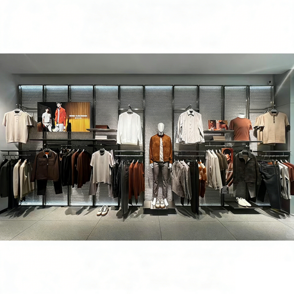 Custom Men's Clothing Store Racks High-end Shopping Malls Brand Stores Exhibition halls Boutique Store Clothing Display Shelves