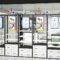 Cosmetics Display Cabinet Beauty Salon Makeup Skincare Products Shelves Back Cabinets Central Island showcase Store Design