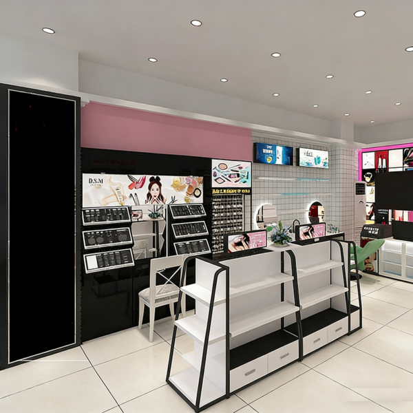 0326-3-2 Cosmetics Display Cabinet Beauty Salon Makeup Skincare Products Shelves Back Cabinets Central Island showcase Store Design