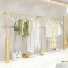 Women's Clothing Store Display Shelves Creative Wall Mounted Golden Clothes Display Racks Clothing Store Hangers Display Stand