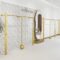 0326-4-2-- Women's Clothing Store Display Shelves Creative Wall Mounted Golden Clothes Display Racks Clothing Store Hangers Display Stand