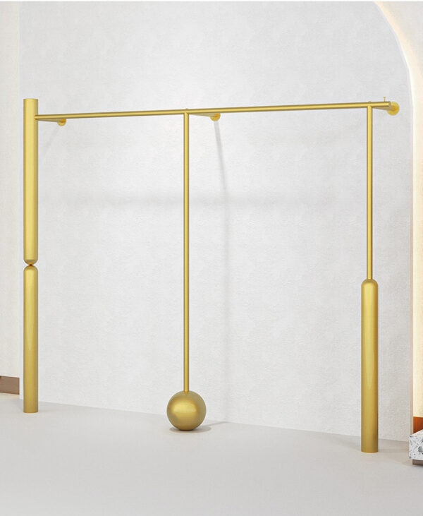Women's Clothing Store Display Shelves Creative Wall Mounted Golden Clothes Display Racks Clothing Store Hangers Display Stand