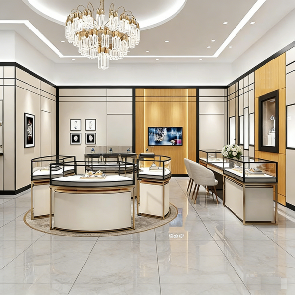 0328-2-1 Jewelry Store Design Jewelry Glass Display Cabinets Jewelry Counters Gold Display showcase Customized Jewelry Cabinets